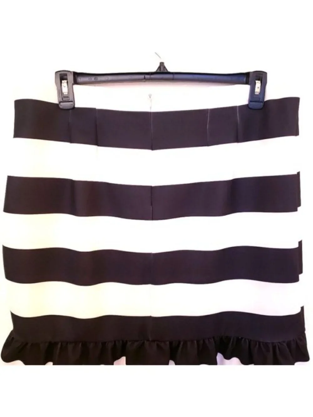 Eloquii Striped Peplum Hem Black and White Knee Length Skirt Size 20 EUC